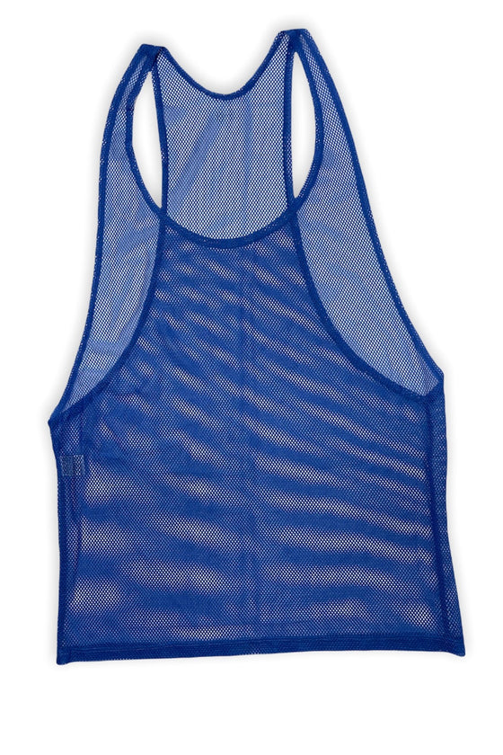 ATHLETIC TANK MESH FLANNEL BLUE