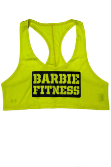  YELLOW NEON/ BLACK ATHLETIC SPORTS CROP TOP