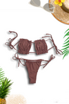 BIKINI RUCHED BANDEAU MODEL TIE SIDE