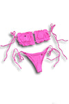 BIKINI RUCHED BANDEAU MODEL TIE SIDE