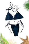 TRIANGLE BIKINI WITH RUFFLED THONG AND HIGH WAIST